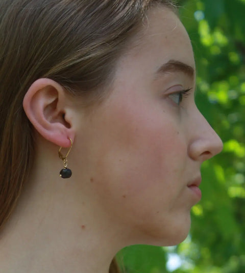 Leverback Earrings with Rose Quartz and Gemstone Rocks – Michelle Marie Boutique | Made in USA Michelle Marie Boutique  Earrings
