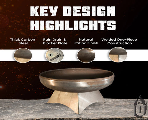 Liberty Outdoor Fire Pit With Standard Base – Heavy Gauge Steel | Made in USA Ohio Flame  Fire Pits