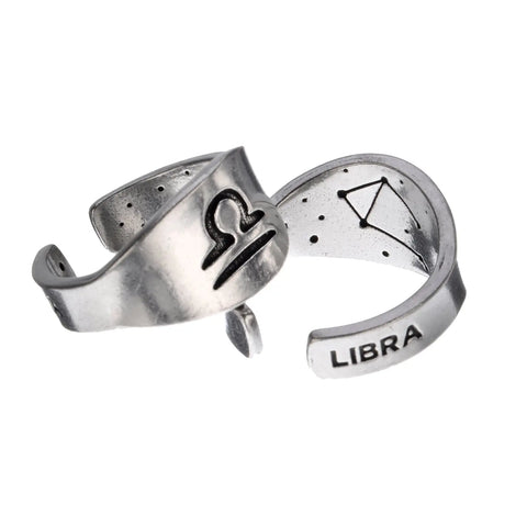 Libra Zodiac Ring – Recycled Lead-Free Pewter Adjustable Band | Made in USA Celestial Jewelry Whitney Howard Designs  Zodiac Rings