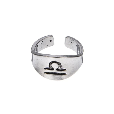 Libra Zodiac Ring – Recycled Lead-Free Pewter Adjustable Band | Made in USA Celestial Jewelry Whitney Howard Designs  Zodiac Rings