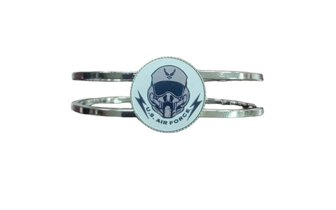 Licensed Military Stainless Steel Cuff Bracelet 7-8 Inch Wrist – Durable Hinge Closure | Made in USA Michelle Marie Boutique  Bracelet