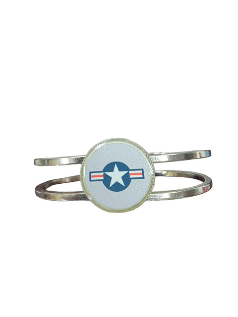 Licensed Military Stainless Steel Cuff Bracelet 7-8 Inch Wrist – Durable Hinge Closure | Made in USA Michelle Marie Boutique  Bracelet