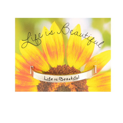 Life Is Beautiful Inspirational Pewter Cuff Bracelet – Recycled Material – Handcrafted Jewelry | Made in USA Whitney Howard Designs  Cuff Bracelets