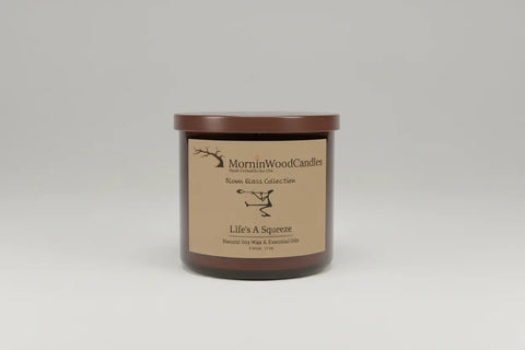 Life's a Squeeze-Soy 3-Wick Blown Glass Collection MorninWood Candles  3 Wick Candle