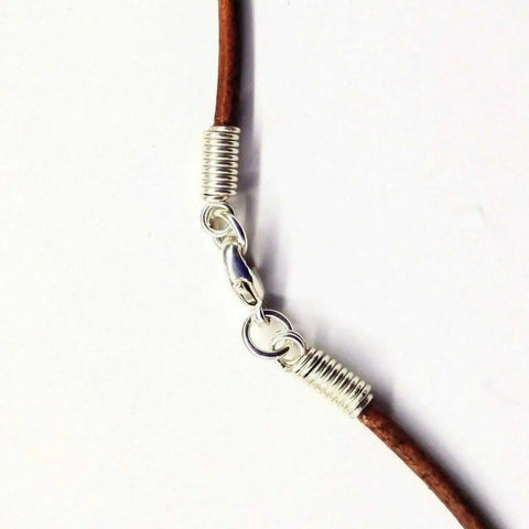 Light Amethyst Crystal Point Pendant Necklace – Silver Wrapped Leather Cord | Made in USA Alexa Martha Designs  Necklace