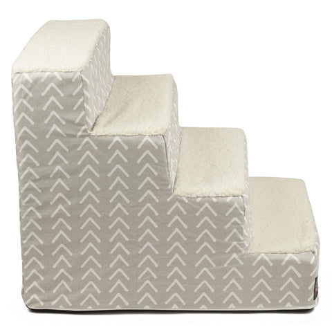Boho Arrow 4-Step Pet Stairs – Soft Cushioned Steps for Dogs and Cats | Made in USA Majestic Pet 