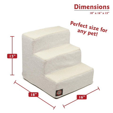 Palette Heathered 3-Step Pet Stairs – Heavy Duty Durable Design | Made in USA Majestic Pet 