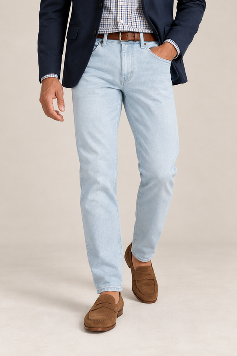 Nelson Slim Straight Jeans Ultra Light Wash – Premium Comfort Denim | Made in USA Marc Nelson  Denim Jeans