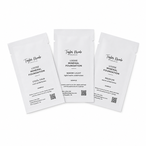 Weightless Loose Mineral Foundation Powder Samples – Vegan Natural Face Makeup | Made in USA by Taylor Made Organics Taylor Made Organics  foundation