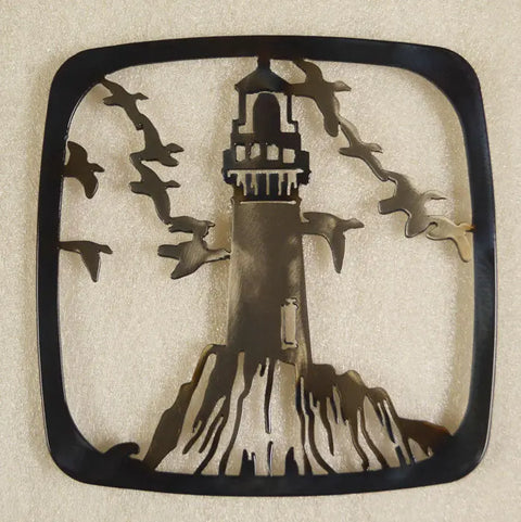 Lighthouse Trivet – Coastal Kitchen Decor | Made in USA, Handcrafted Heat-Treated Metal Art Knights Home Decor  item