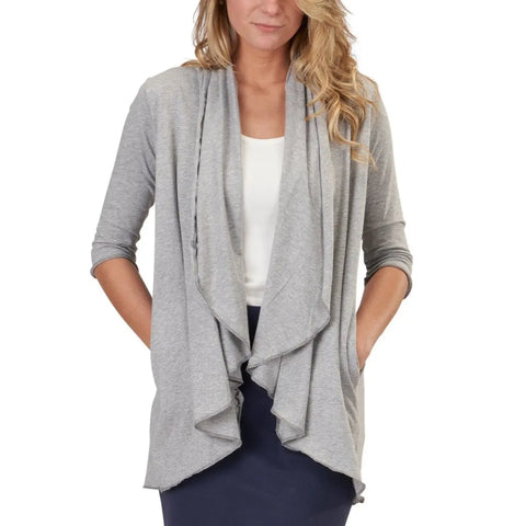 Lightweight Draped Organic Cotton Cardigan – Breathable Spring Layer | Made in USA Spiritex | Sustainable Apparel  Women's Jackets & Vests