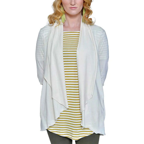 Lightweight Draped Organic Cotton Cardigan – Breathable Spring Layer | Made in USA Spiritex | Sustainable Apparel  Women's Jackets & Vests