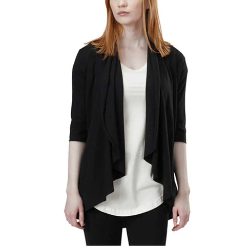 Lightweight Draped Organic Cotton Cardigan – Breathable Spring Layer | Made in USA Spiritex | Sustainable Apparel  Women's Jackets & Vests