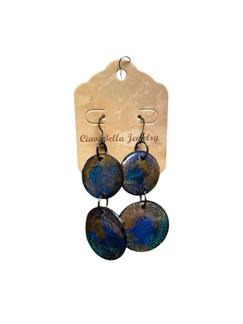 Lightweight Resin Vinyl Double Drop Earrings – Vibrant Colorful Design | Handmade Jewelry Made in USA Michelle Marie Boutique  Earrings