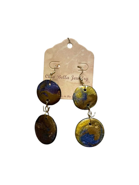 Lightweight Resin Vinyl Double Drop Earrings – Vibrant Colorful Design | Handmade Jewelry Made in USA Michelle Marie Boutique  Earrings