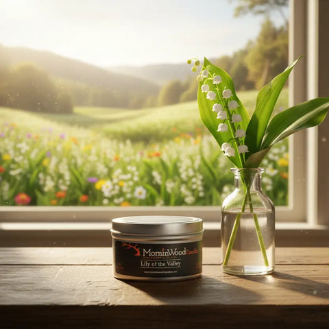 Lily of the Valley Soy Tin Candle – 7oz 35 Hour Burn – Handcrafted Home Fragrance | Made in USA MorninWood Candles  Candles