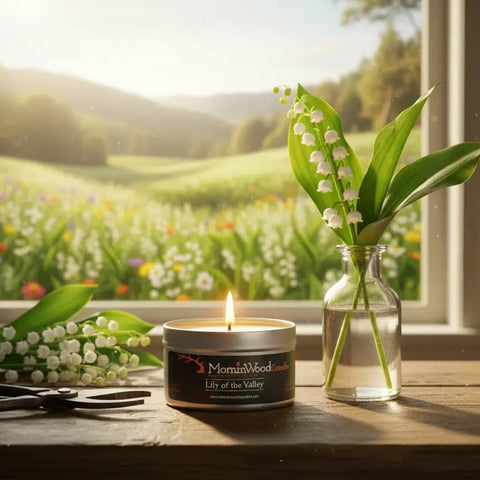 Lily of the Valley Soy Tin Candle – 7oz 35 Hour Burn – Handcrafted Home Fragrance | Made in USA MorninWood Candles  Candles