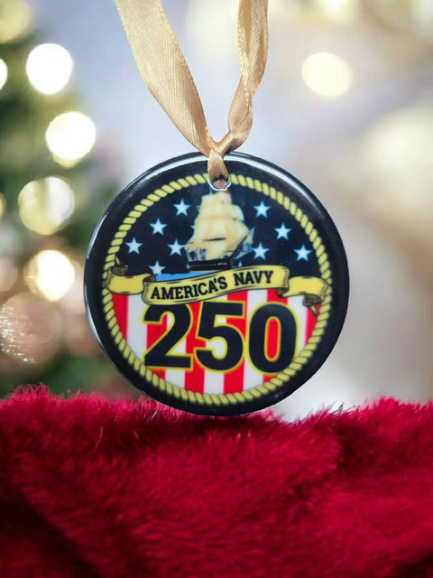 Limited Edition 3 Inch Ceramic Military Ornament – 250th Anniversary Tribute – Personalized U.S. Army Navy Marine | Made in USA Michelle Marie Boutique  Ornament