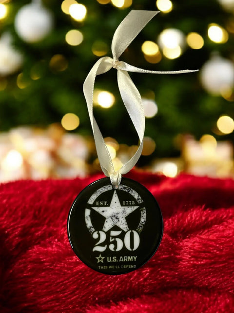 Limited Edition 3 Inch Ceramic Military Ornament – 250th Anniversary Tribute – Personalized U.S. Army Navy Marine | Made in USA Michelle Marie Boutique  Ornament