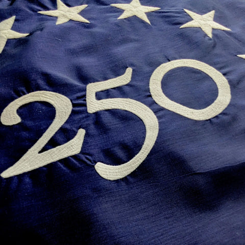 Limited Edition Betsy Ross Flag with 250th Anniversary Emblem – Commemorative Nylon Flag | Made in USA Freedom Flag and Pole 
