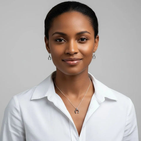 Limited Edition Handmade Sterling Silver Horseshoe Necklace, Earrings, Or Set – Alexa Martha Designs | Made in USA Alexa Martha Designs  Necklace