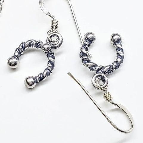 Limited Edition Handmade Sterling Silver Horseshoe Necklace, Earrings, Or Set – Alexa Martha Designs | Made in USA Alexa Martha Designs  Necklace 52.00 Earrings Only