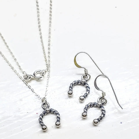 Limited Edition Handmade Sterling Silver Horseshoe Necklace, Earrings, Or Set – Alexa Martha Designs | Made in USA Alexa Martha Designs  Necklace 134.40 2-Piece Set
