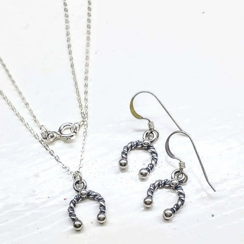 Limited Edition Handmade Sterling Silver Horseshoe Necklace, Earrings, Or Set – Alexa Martha Designs | Made in USA Alexa Martha Designs  Necklace
