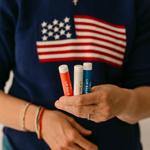 Limited Edition Patriotic Lip Balm Trio – Organic Lip Care Set with Summer Scents | Made in USA Taylor Made Organics  lip balm