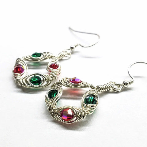 Limited Edition Red and Green Christmas Holiday Earrings Alexa Martha Designs  Earrings