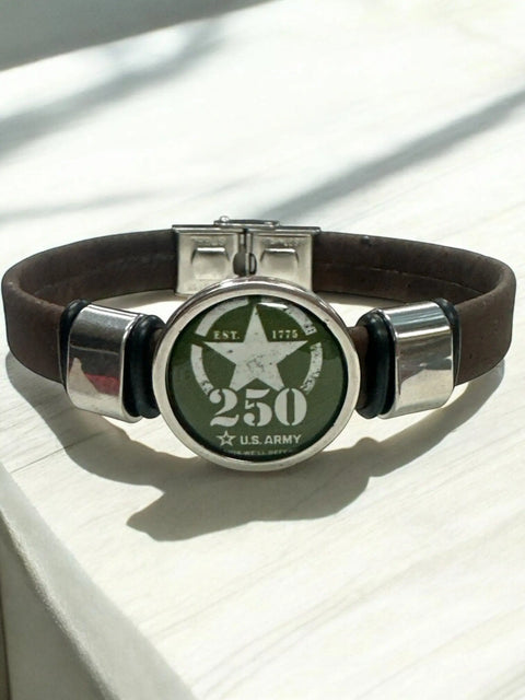 Limited Edition Unisex Brown Army Cork Bracelet - 250th Anniversary Collection |  Made in the USA | Officially Licensed Michelle Marie Boutique  Bracelets
