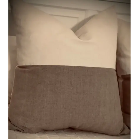 Linen And Cotton Canvas Throw Pillow – 20 Inch – Handcrafted | Made in USA Suede Kloth 