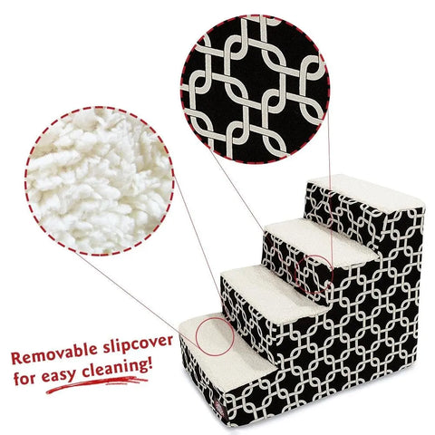 Links 3 Step Pet Stairs – Soft Plush Non-Slip Steps | Made in USA Majestic Pet
