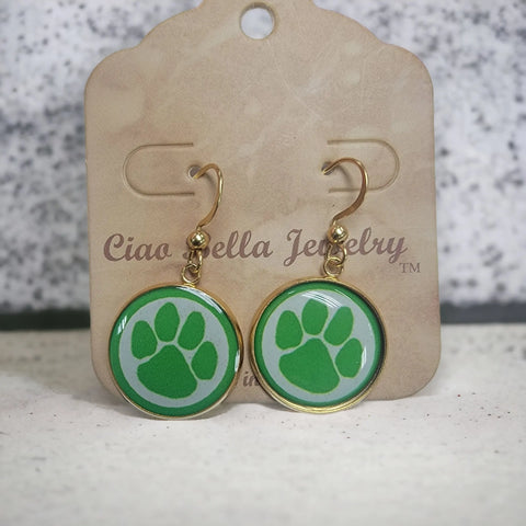 Lion and Pawprint Earrings | Stainless Steel and Gold | Unique Design Michelle Marie Boutique  Earrings