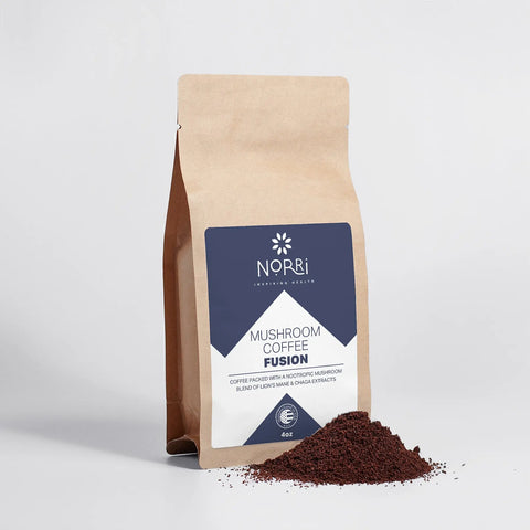 Lion’s Mane And Chaga Mushroom Coffee Blend – 4oz Ground Coffee | Made in USA Norri Nutrition  Food & Beverages