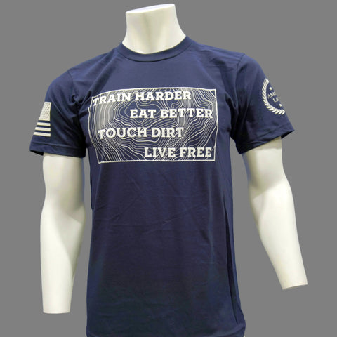 Live Harder Mens T-Shirt – 100% American Cotton – Made in USA Apparel American Lictor  T-Shirt
