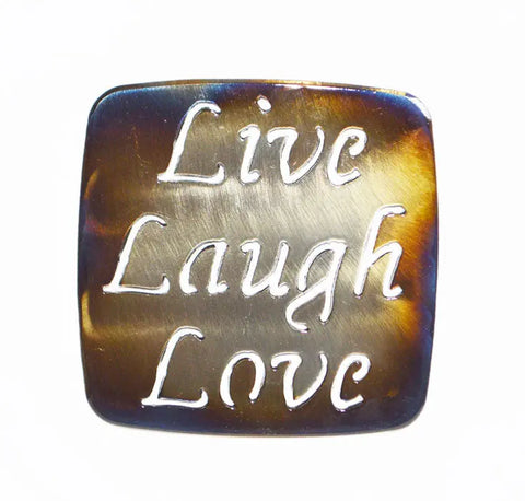 Live Laugh Love Inspirational Coaster – Handcrafted Rustic Drink Holder | Made in USA Knights Home Decor  item