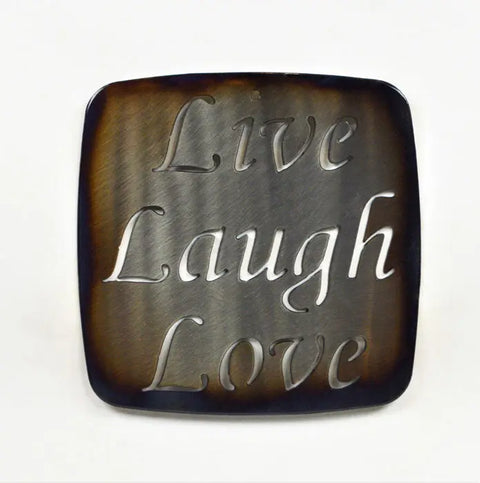 Live Laugh Love Kitchen Trivet – Heat Resistant Metal Hot Plate | Handmade Rustic Decor Made in USA Knights Home Decor  item