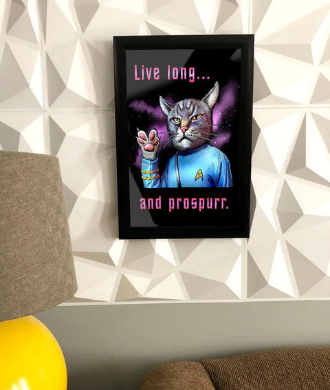 Live Long And Prospurr Cat Poster – Sci-Fi Wall Art Print | Made in USA Skinny Pete's Gourmet Catnip  Art