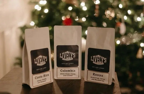 Lively's 4 Oz Coffee Sampler Pack – Three Single-Origin Roasts | Roasted in USA Lively's Coffee Roasters  Coffee