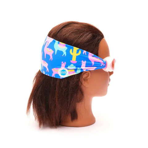 Llama Fiesta Kids and Adults Swim Goggles with Tangle-Free Llama Print Strap – Anti-Fog Pink Lens | Assembled in USA Splash Place  Swim Goggles