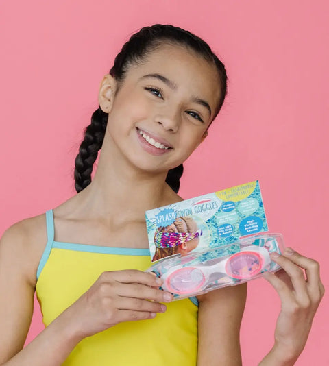 Llama Fiesta Kids and Adults Swim Goggles with Tangle-Free Llama Print Strap – Anti-Fog Pink Lens | Assembled in USA Splash Place  Swim Goggles