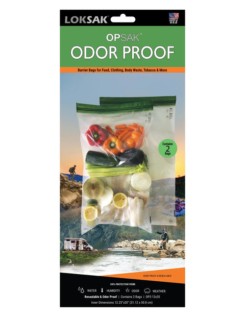 Loksak OPSAK Odorproof Resealable Dry Storage Bags 12x20 Inch – 2 Pack | Made in USA LOKSAK