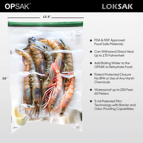 Loksak OPSAK Odorproof Resealable Dry Storage Bags 12x20 Inch – 2 Pack | Made in USA LOKSAK