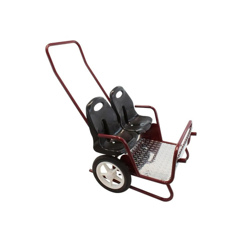 Lollipop Express 2-Seat Amish-Made Kids Stroller and Pull Cart Combo – Durable Metal Frame | Made in USA Amish Toy Box  Kid's Stroller