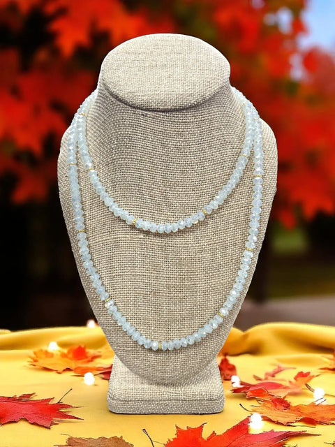 Long Beaded Necklace – Multi-Color Elegant Design with Gold and Stainless Steel Accents | Made in USA Michelle Marie Boutique  Necklaces