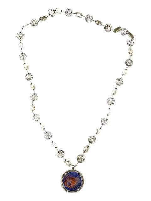 Long Blue Orange Purple Resin Filigree Pendant Necklace – Boho Chic Jewelry | Made in USA Handcrafted Statement Accessory Michelle Marie Boutique  Necklaces