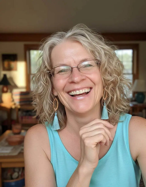 Long Copper Embossed Silk Tassel Earrings in Various Colors Alexa Martha Designs  Earrings