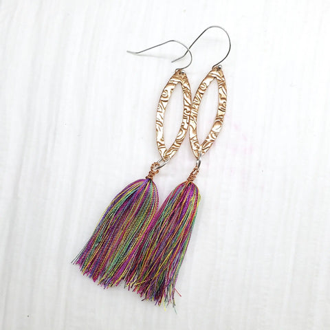 Long Copper Filigree Tassel Earrings 3.5 Inch – Handmade USA Alexa Martha Designs  Earrings 47.00 Multi