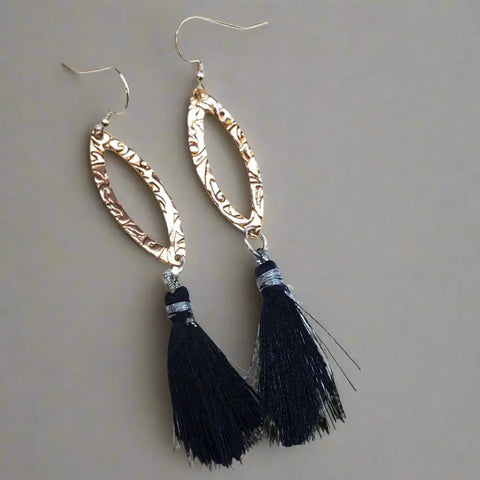 Long Copper Filigree Tassel Earrings 3.5 Inch – Handmade USA Alexa Martha Designs  Earrings